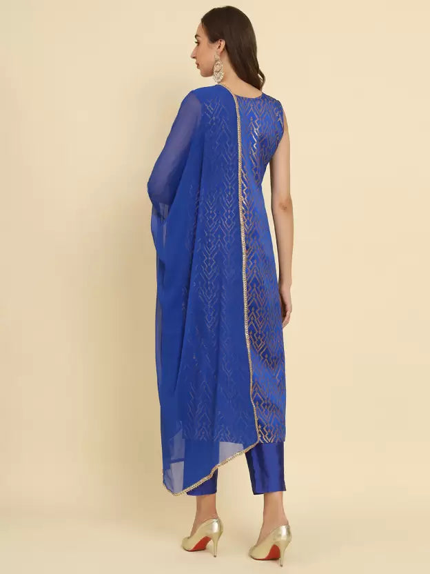 Women Cotton Silk Kurta Pant Dupatta Set