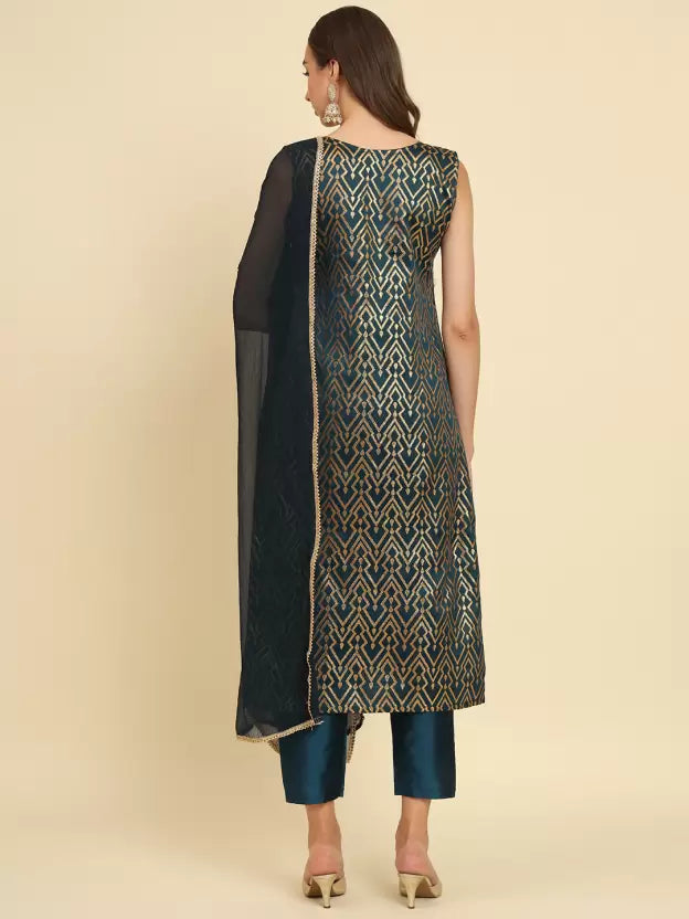 Women Cotton Silk Kurta Pant Dupatta Set