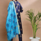 Women Cotton Silk Kurta Pant Dupatta Set