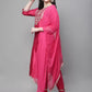 Women Cotton Silk Kurta Pant Dupatta Set