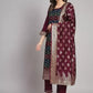 Women Cotton Silk Kurta Pant Dupatta Set