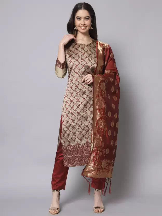 Women Cotton Silk Kurta Pant Set