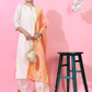 Women Cream Coloured Ethnic Motifs Kurti with Palazzos & With Dupatta