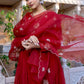 Women Ethnic Motifs Embroidered Regular Thread Work Kurta with Trousers & With Dupatta