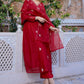 Women Ethnic Motifs Embroidered Regular Thread Work Kurta with Trousers & With Dupatta
