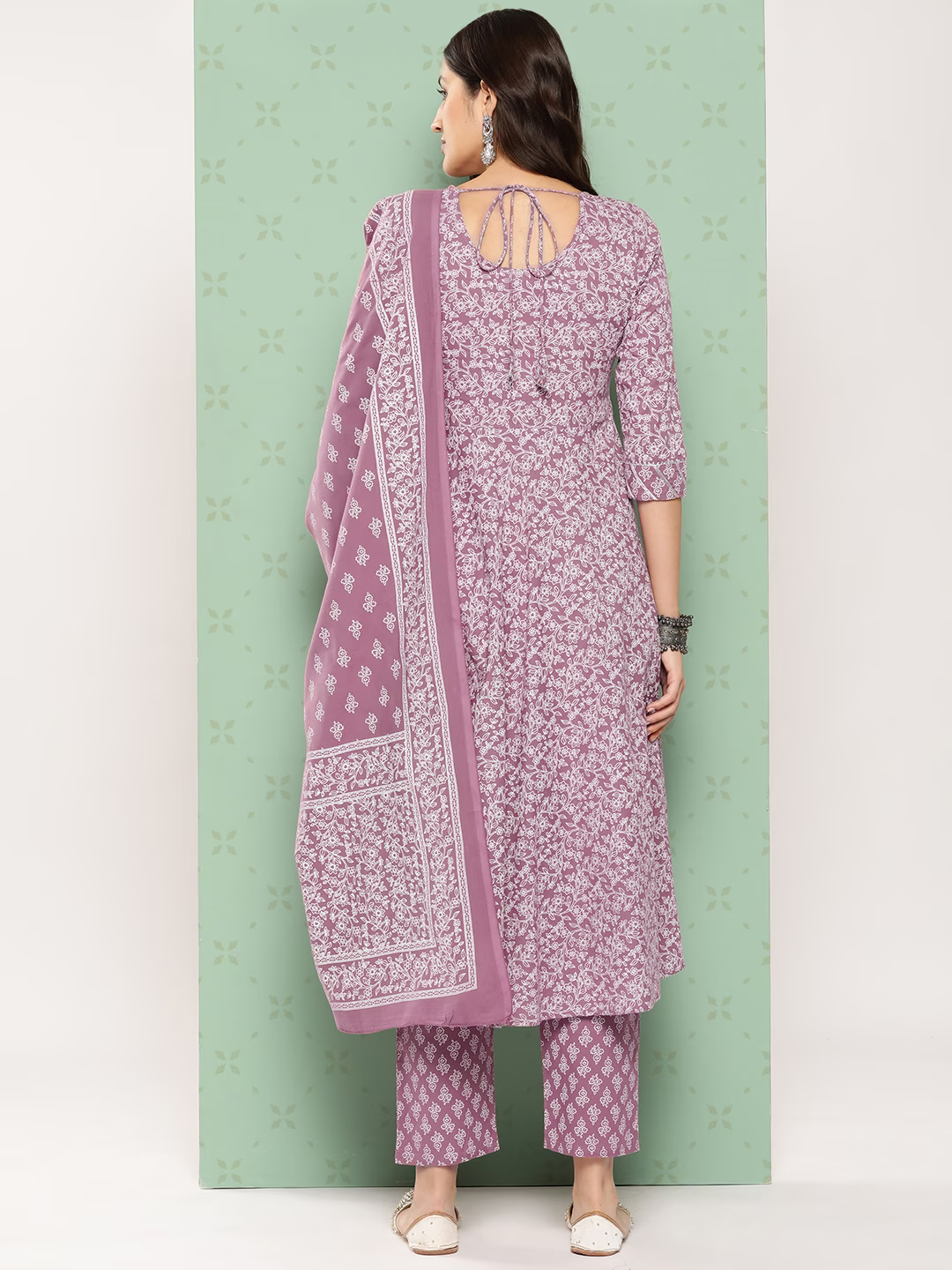 Women Ethnic Motifs Printed Empire Gotta Patti Kurta with Trousers & With Dupatta