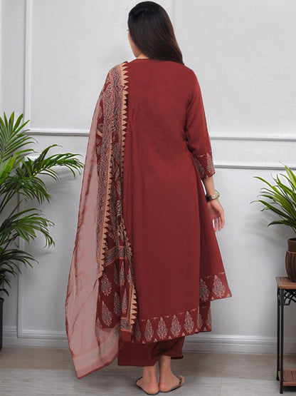 Women Cotton Blend Kurta Palazzo Set