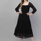 Women Fit and Flare Black Dress