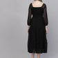 Women Fit and Flare Black Dress