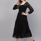 Women Fit and Flare Black Dress