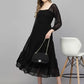 Women Fit and Flare Black Dress