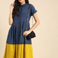 Women Fit and Flare Blue Dress