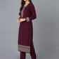 Women Floral Embroidered Sequinned Kurta With Trousers & Dupatta