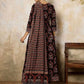 Women Floral Printed Angrakha Mirror Work Pure Cotton Kurta with Trousers & With Dupatta