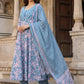 Women Floral Printed Empire Pure Cotton Kurta with Trousers & With Dupatta