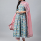 Women Floral Printed Gotta Patti Pure Cotton Kurta with Palazzos & Dupatta