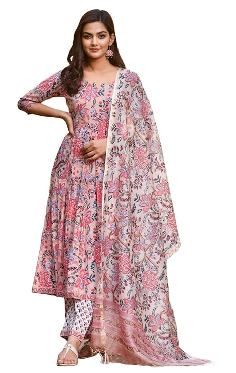 Women Floral Printed Kurta and Pant Set With Dupatta