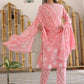 Women Floral Printed Regular Kurta with Trousers & With Dupatta