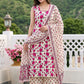 Women Floral Printed Regular Pure Cotton Kurta with Palazzos & With Dupatta