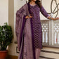 Women Geometric Printed Round Neck Regular Kurta with Trousers & Dupatta