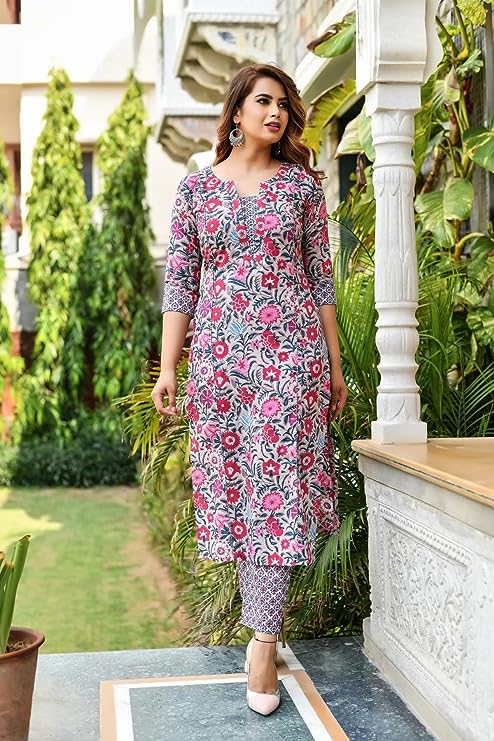 Women Cotton Kurta Set with Pant