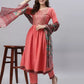 Women Kurta Pant And Dupatta Set Cotton Rayon