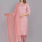 Women Kurta Pant And Dupatta Set Viscose Rayon