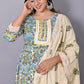 Women Kurta Pyjama & Dupatta Set Cotton Blend