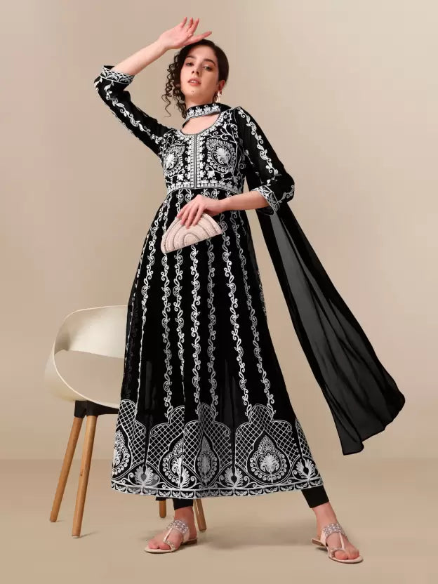 Women Kurta and Dupatta Set Georgette