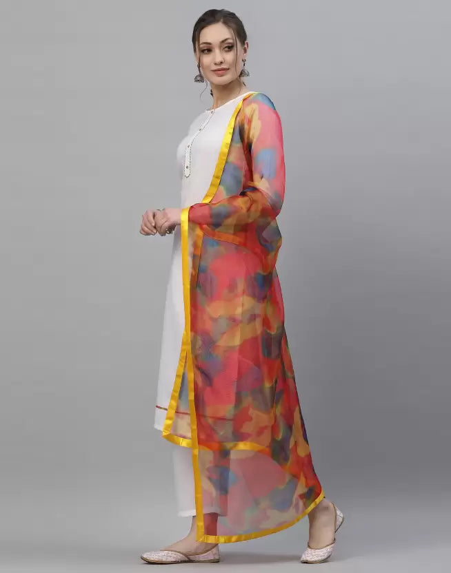 Women Kurta and Palazzo Set Cotton Blend Silk Blend