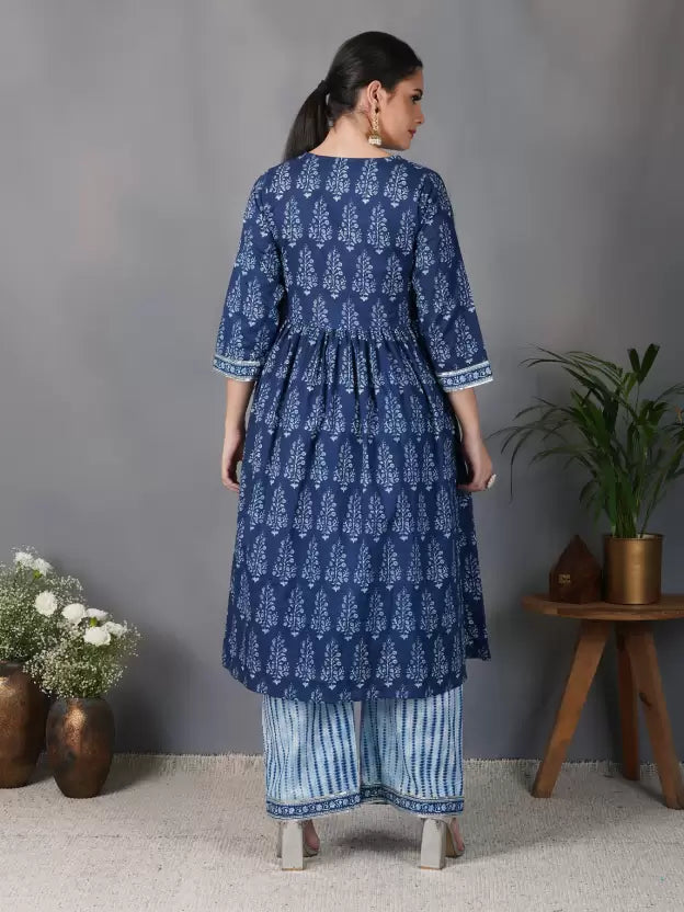 Women Kurta and Palazzo Set Pure Cotton