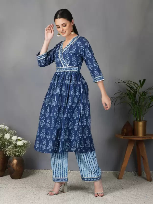 Women Kurta and Palazzo Set Pure Cotton