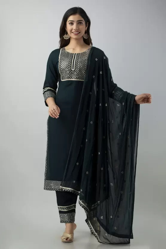 Women Kurta and Palazzo Set Viscose Rayon