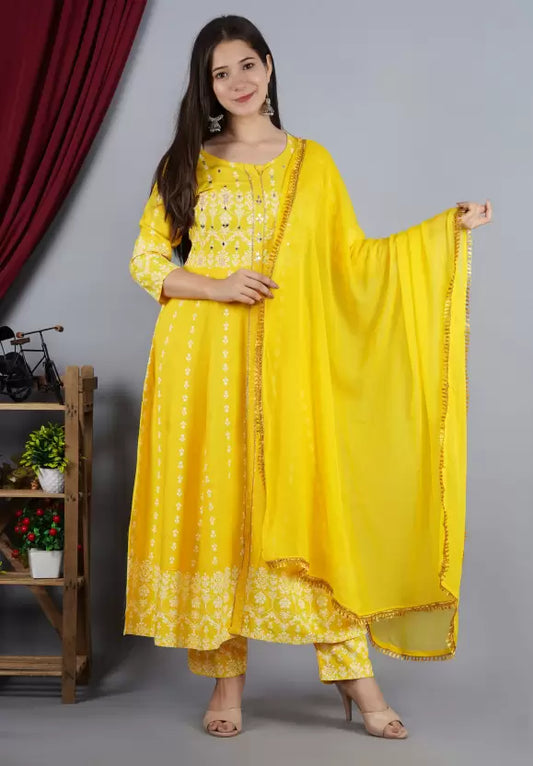 Women Kurta and Palazzo Set Viscose Rayon