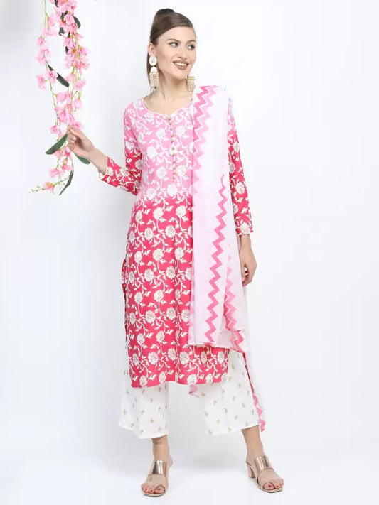 Women Kurta and Palazzo Set Viscose Rayon