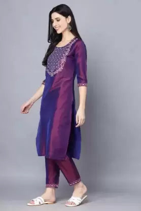 Women Purple Kurta and Pant Set