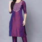 Women Purple Kurta and Pant Set