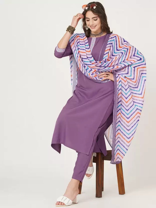 Women Kurta and Pant Set Polyester