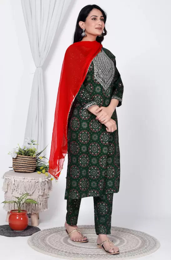 Women Kurta and Pant Set Viscose Rayon