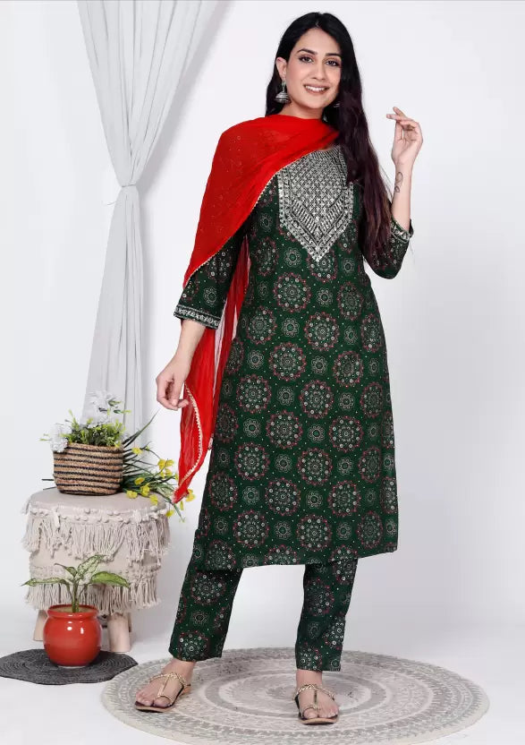 Women Kurta and Pant Set Viscose Rayon