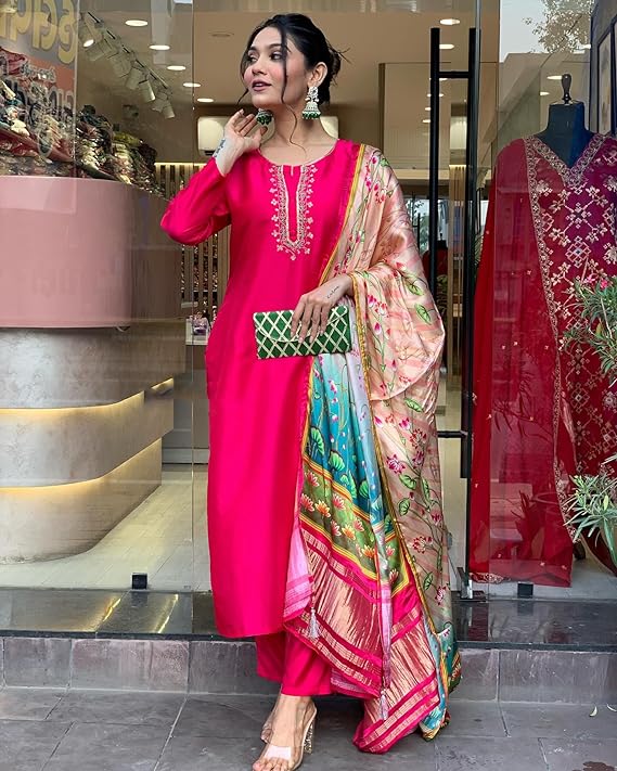 Women Kurta with Pant & Dupatta