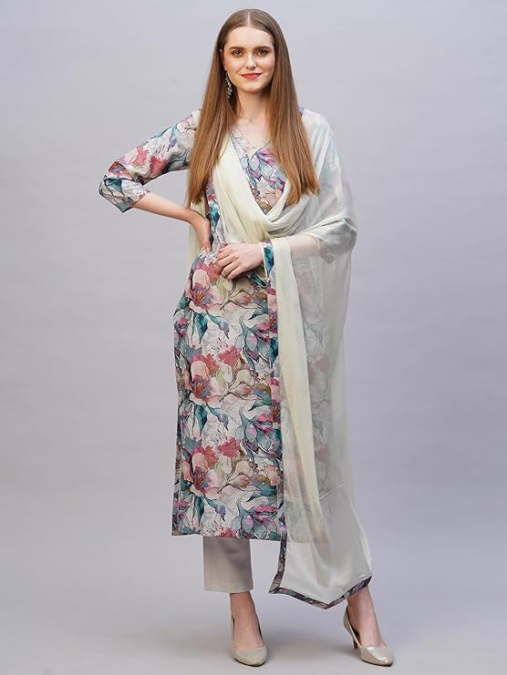 Women Kurta with Pant & Dupatta Set