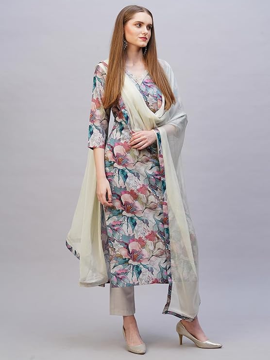 Women Kurta with Pant & Dupatta Set