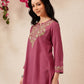 Women Naila Kashmiri Floral Embroided Viscose Rayon Full Sleeves A-Line Kurti