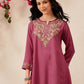 Women Naila Kashmiri Floral Embroided Viscose Rayon Full Sleeves A-Line Kurti