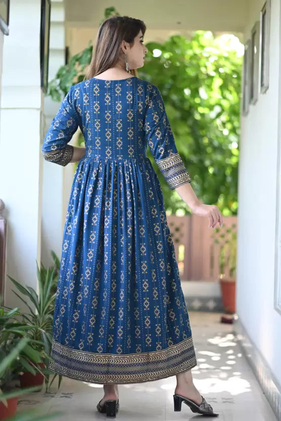 Women Printed Viscose Rayon Anarkali Kurta