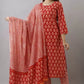 Women Pure Cotton Kurta Pant Dupatta Set