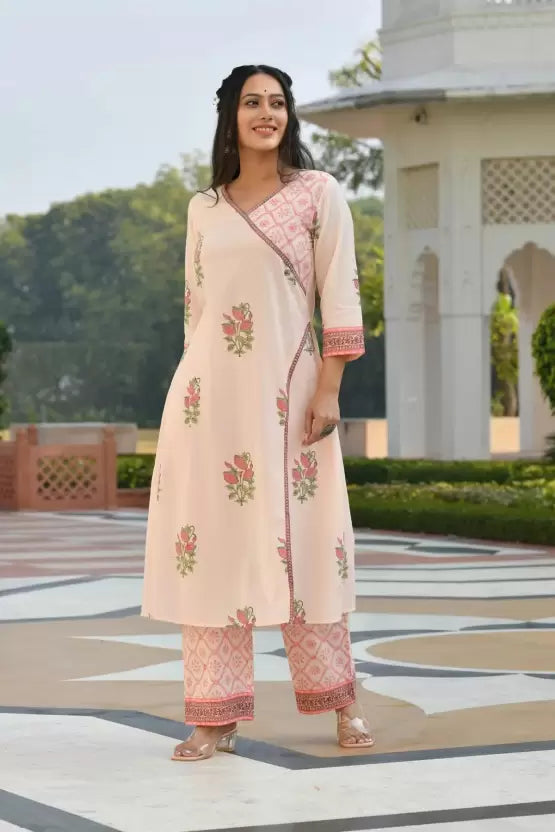 Women Pure Cotton Kurta Pant Dupatta Set