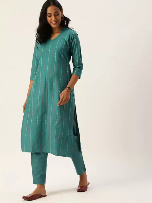 Women Pure Cotton Kurta Pant Set