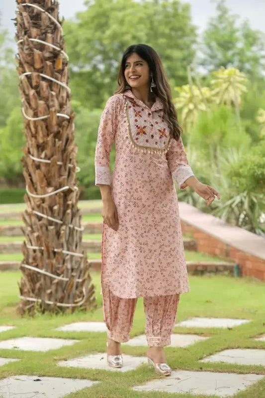 Women Pure Cotton Kurta Patiala Set